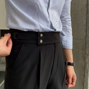 Black Signature Buttoned Gurkha Pants