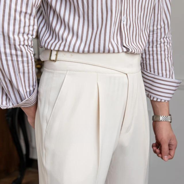 White Italian Exotic Gurkha Pants