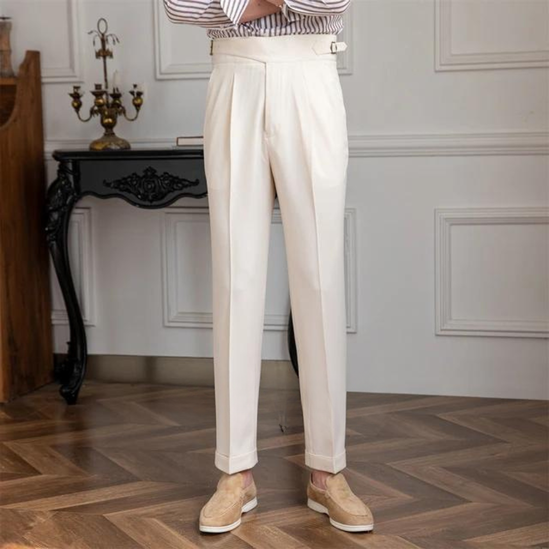 White Italian Exotic Gurkha Pants
