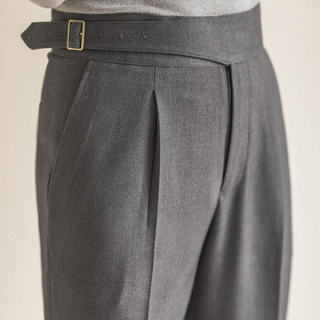 Stone Grey Italian Exotic Gurkha Pants