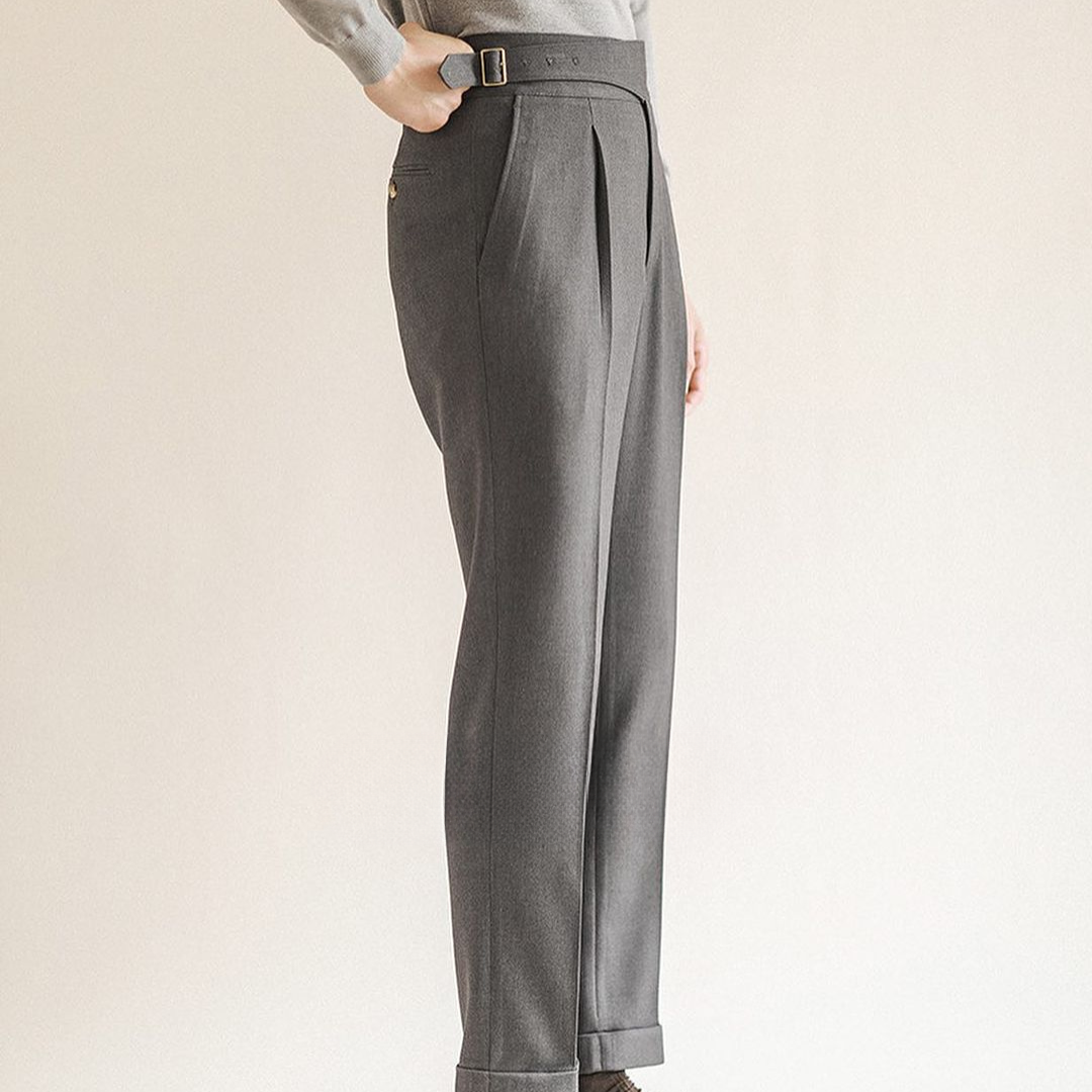 Stone Grey Italian Exotic Gurkha Pants