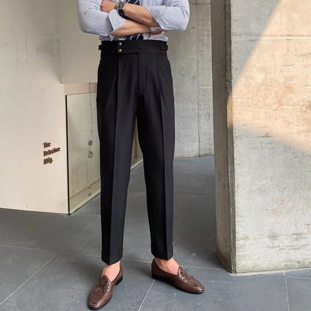 Black Signature Buttoned Gurkha Pants