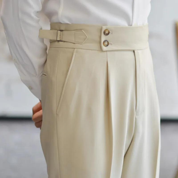 Cream Signature Buttoned Gurkha Pants