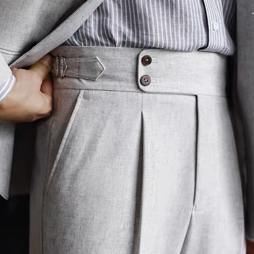 Ash Grey Signature Buttoned Gurkha Pants