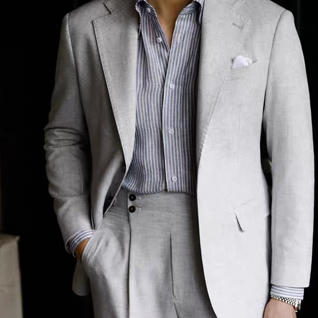 Ash Grey Signature Buttoned Gurkha Pants