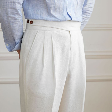 White Classic Buttoned Gurkha Pants