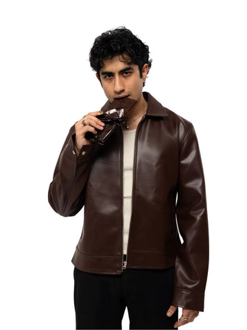 Mocha Chocolate Leather Jacket