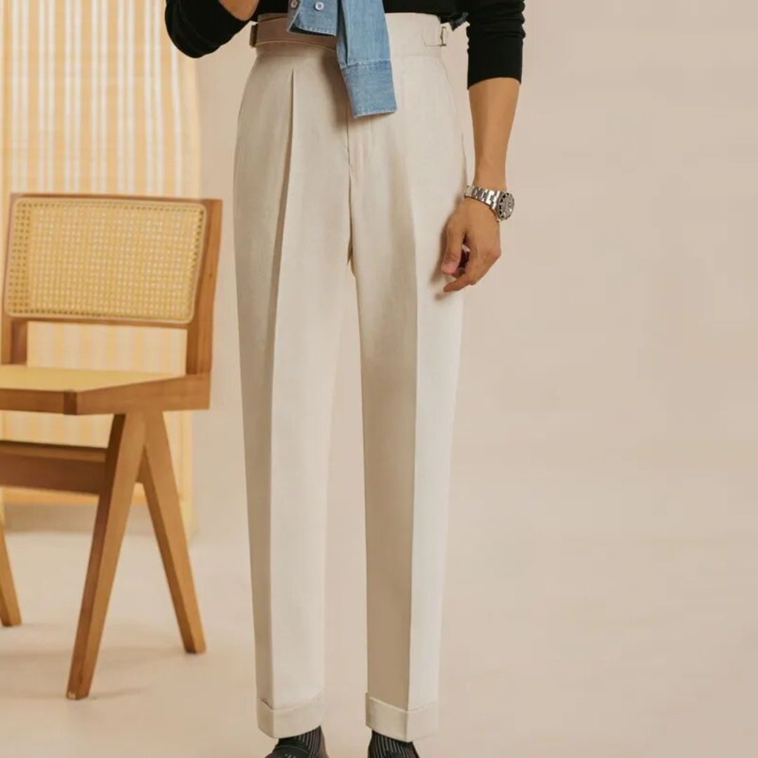 Cream Italian Exotic Gurkha Pants