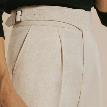Cream Italian Exotic Gurkha Pants